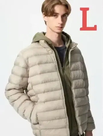 새상품 유니클로 / 퍼프 테크 자켓 ( BEIGE L 사이즈 )