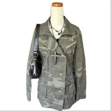 밀리터리 자켓 펑크 그런지 카모플라쥬 y2k 하이넥
