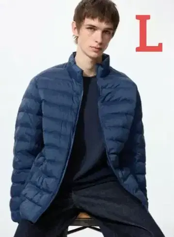 새상품 유니클로 / 퍼프 테크 자켓 ( BLUE L 사이즈 )