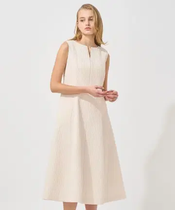 아나이 퍼프 자카드 플레어 원피스