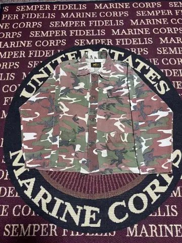 80s Kmart 헌팅 자켓 카모플라쥬 셔츠