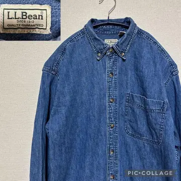 L.L.Bean 엘엘빈 데님 버튼 다운 셔츠 M 워크 아메카지