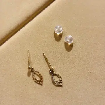 agete 아가트 귀걸이 10K 양쪽 심플 성인 여성용