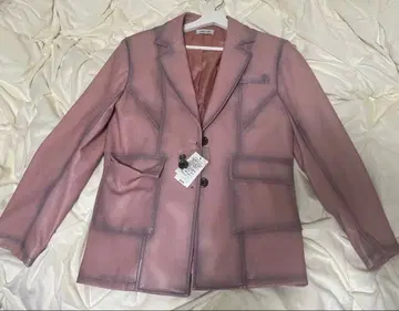 LAGUAGEM 핑크 가죽 자켓 아우터 라이더 미사용 새상품