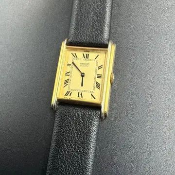 SEIKO 1400-6820 탱크 로만 골드 렉탱귤러