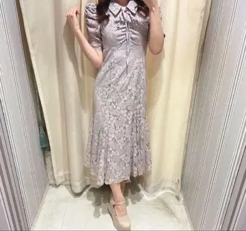 AnMILL 안미르 프론트 옷깃 레이스 OP 원피스