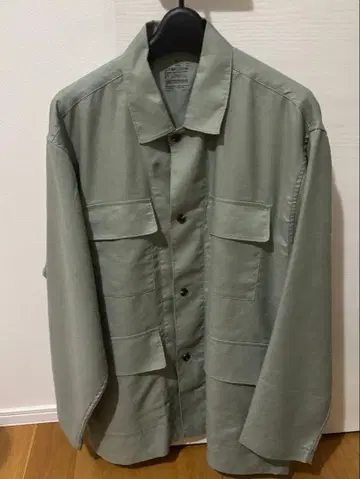 무인양품 MUJI 신사 헴프 혼방 셔츠 자켓 그린 M