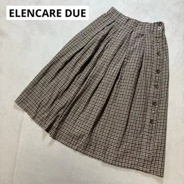 ELENCARE DUE (엘렌카레듀에) 체크 무늬 플레어 스커트