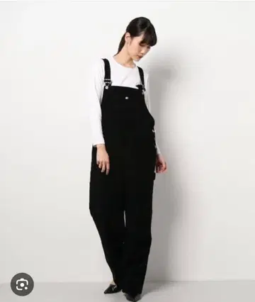 SOMETHING 코듀로이 오버롤 블랙