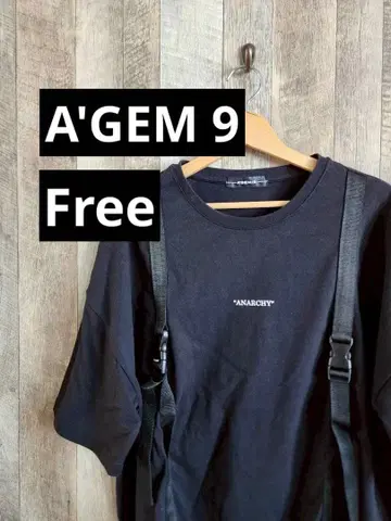 A'GEM 9 티셔츠 XL 서스펜더 스트랩 블랙