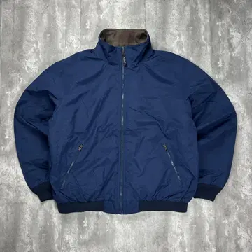 엘엘빈 자수 로고 안감 체크 나일론 자켓 네이비 XL 6443