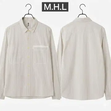 MHL. 린넨 혼방 멀티 스트라이프 워크 셔츠 (긴팔)