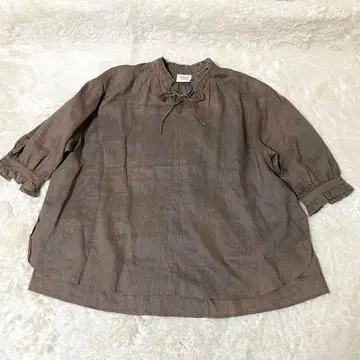 yuni 유니 튜닉 블라우스 린넨 100% 오버 사이즈 보타이