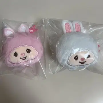 몬치치 페이스 봉제 인형 치무탄 핑크 화이트