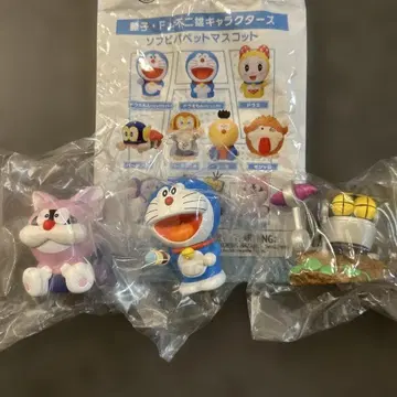 [ 3종 세트 ] 후지코 F 후지오 캐릭터즈 소프트 비닐 퍼펫 마스코트