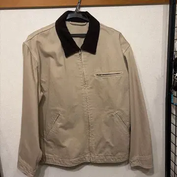 GU 베이지 워시드 코튼 워크 자켓