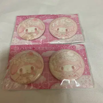 마이멜로디 피아노 딸기신문 부록 캔뱃지 산리오 미개봉