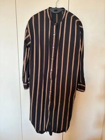 [ 당일 배송 ] 미즈이로 인드 스트라이프 긴팔 셔츠 원피스