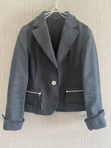 [ J&R ] 테일러드 자켓 고급 다크 네이비 M 히피 디자인