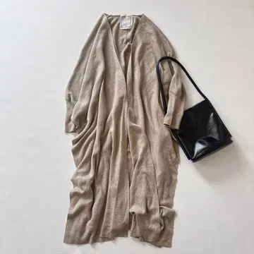 비어즐리 하늘하늘 하오리 울 혼방 롱 가디건