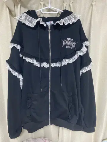 VOLCAN&APHRODITE 볼칸 고양이 귀 프릴 ZIP 후드티 L