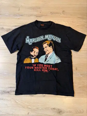 마릴린 맨슨 마스터 투데이 페이드 티셔츠 L