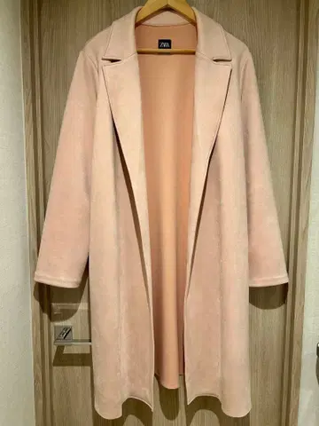 ZARA 페이크 스웨이드 코트 핑크