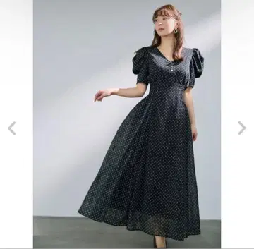 택 포함 새상품 FRAYI.D 퍼프 슬리브 도트 원피스