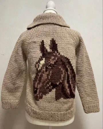 빈티지 카우친 스웨터 니트 말 패턴 지퍼 60s 구제 의류