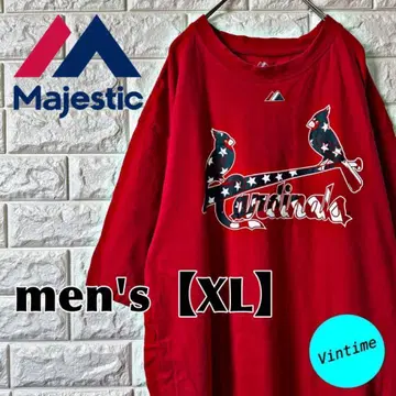 AM62 [ Majestic ] 프린트 T셔츠 [ 남성용 XL ] 레드