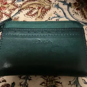 다코타 가죽 L자형 지퍼 교통카드 지갑 포함 코인 수납 지갑 짙은 녹색