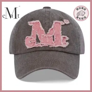 [ 새상품 ] 무센토 빈티지 워싱 애플리케이션 볼캡 핑크 로고