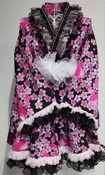 유카타 드레스 공주 갸루 화려하고 귀여운 지뢰 양산 헤이세이 갸루 Y2K