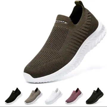 경량 슬립온 스니커즈 카키 28.5cm 고반발 통기성 폭넓은 인기