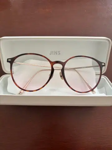 JINS 중안부 단축 안경 티크 렌즈