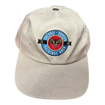 90s USA Racing 자수 캡 빈티지 구제 의류 베이지 모자