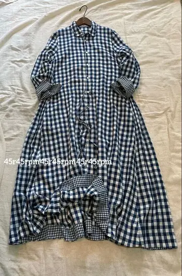 45r 인디고 부드러운 거즈 깅엄 원피스 컨디션 최상