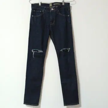 BACK NUMBER 데미지 데님 다크 네이비 슬림 29(73cm)