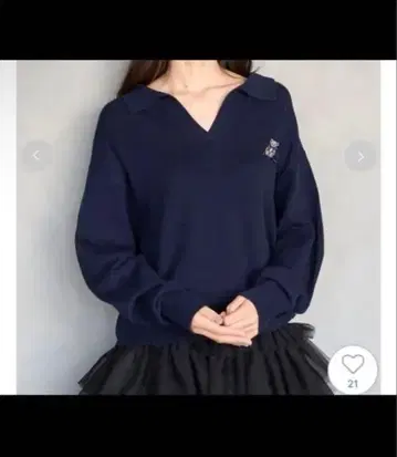 스니들 신상 리본 베어 스키퍼 니트 풀오버 네이비 택 포함 새상품