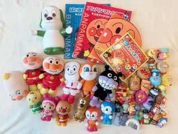 호빵맨 봉제 인형 말랑말랑 원원 호빵맨 대도감 묶음 판매