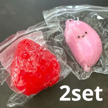 물 느낌 스퀴즈 특대형 딸기 딸기 바나나 폭신 2세트