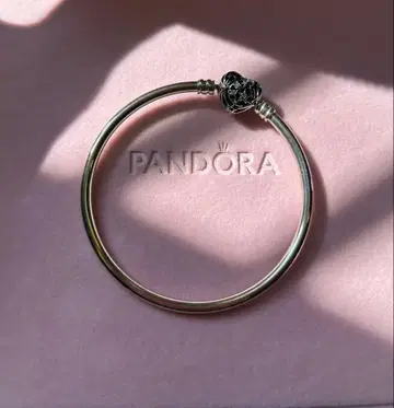 PANDORA 실버 팔찌 하트 참