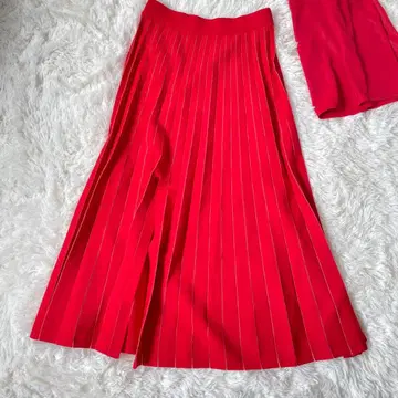 알아바일 allureville 소우바리 시어 콤비 플리츠 스커트