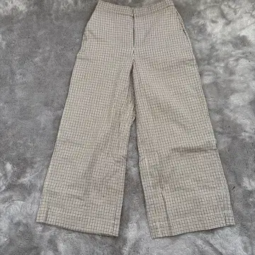 45R 체크 무늬 와이드 팬츠