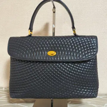 발리 퀼팅 핸드백 블랙 램 가죽 빈티지