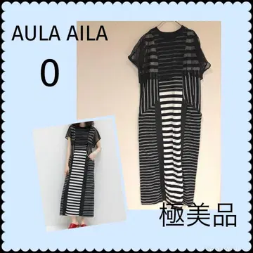 AULA AILA 아우라 아이라 보더 콤비네이션 원피스 0