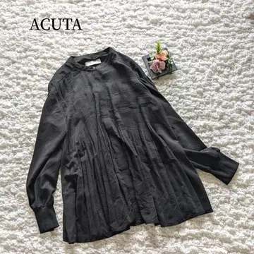 새상품급 [ ACUTA ] 아쿠타 파인 플리츠 블라우스 긴팔