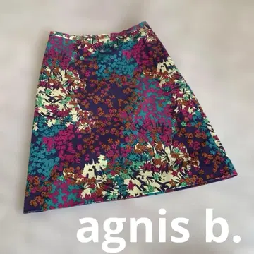 새상품급 애니에스b 프랑스제 꽃무늬 A라인 스커트 38.