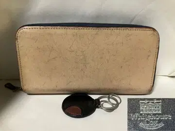 화이트하우스콕스 라운드 지퍼 장지갑 가죽 키링 영국제