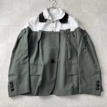 새상품급 21년 사카이 데님 도킹 이소재 블루종 자켓 1 S